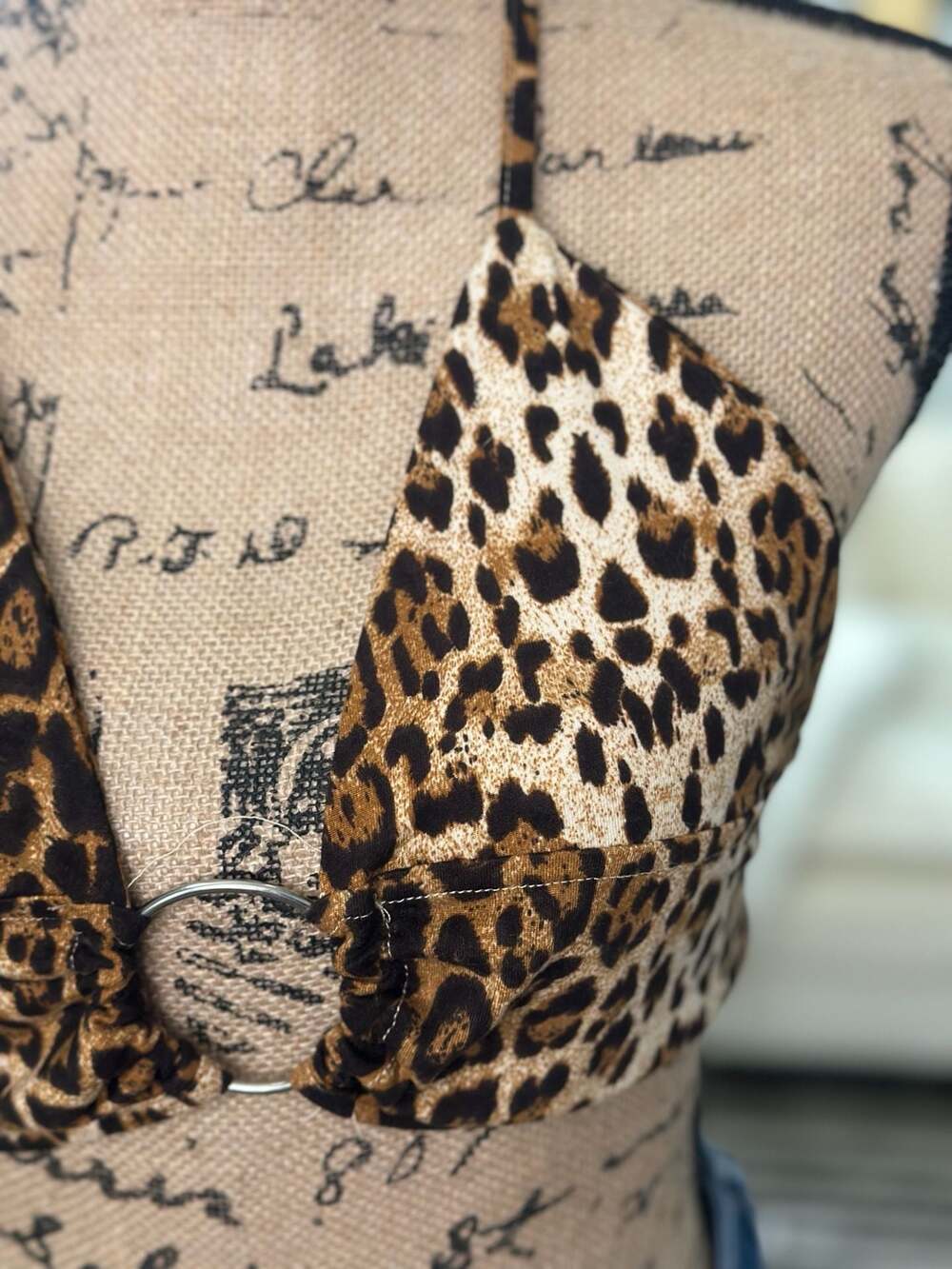Leopard Print Ring Halter Top - Small - Picture 2 of 4